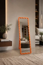 ⁦Nira Highlight Orange Frame Mirror with Stand⁩ - الصورة ⁦4⁩