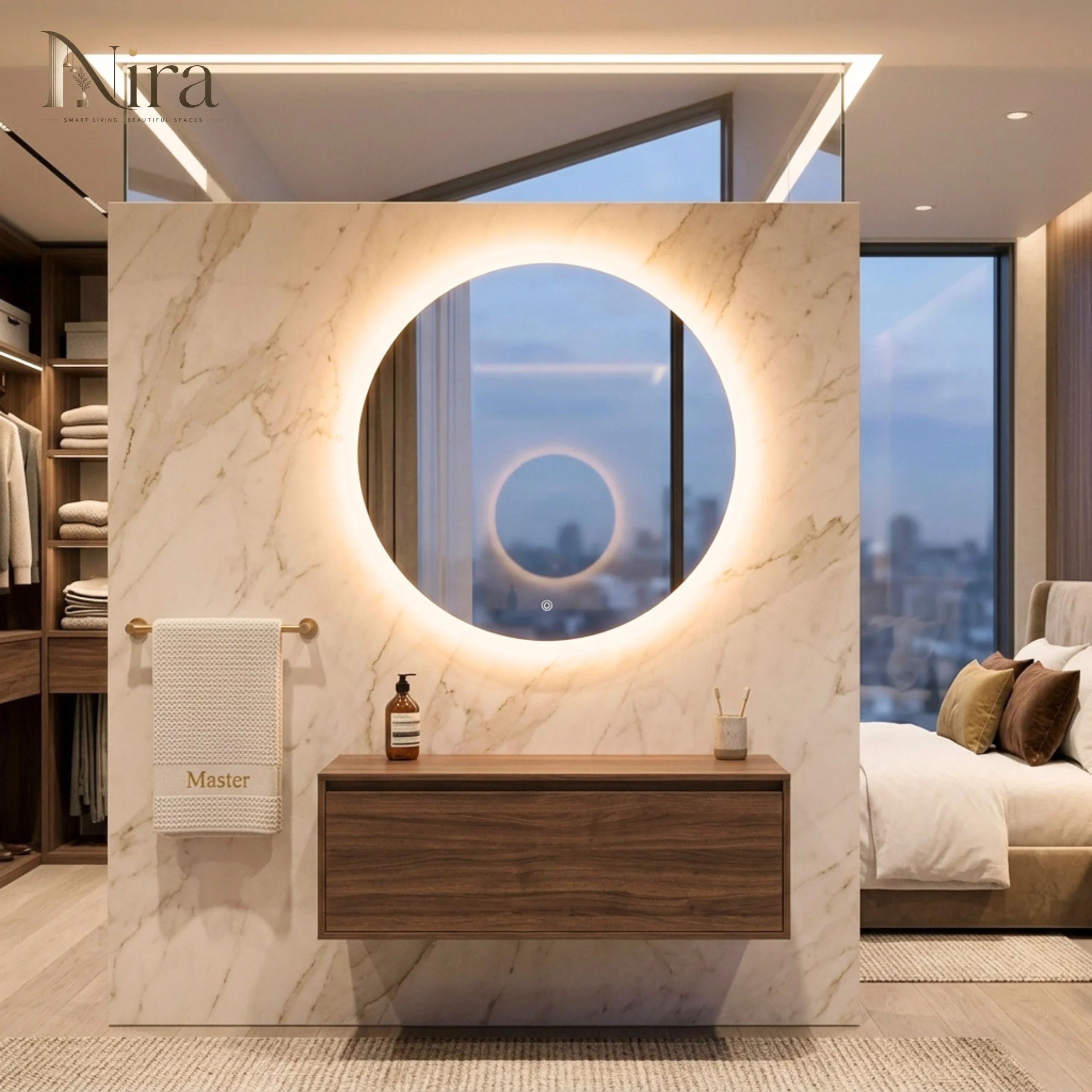 1 Nira Circular Mirror With LED - الصورة 1