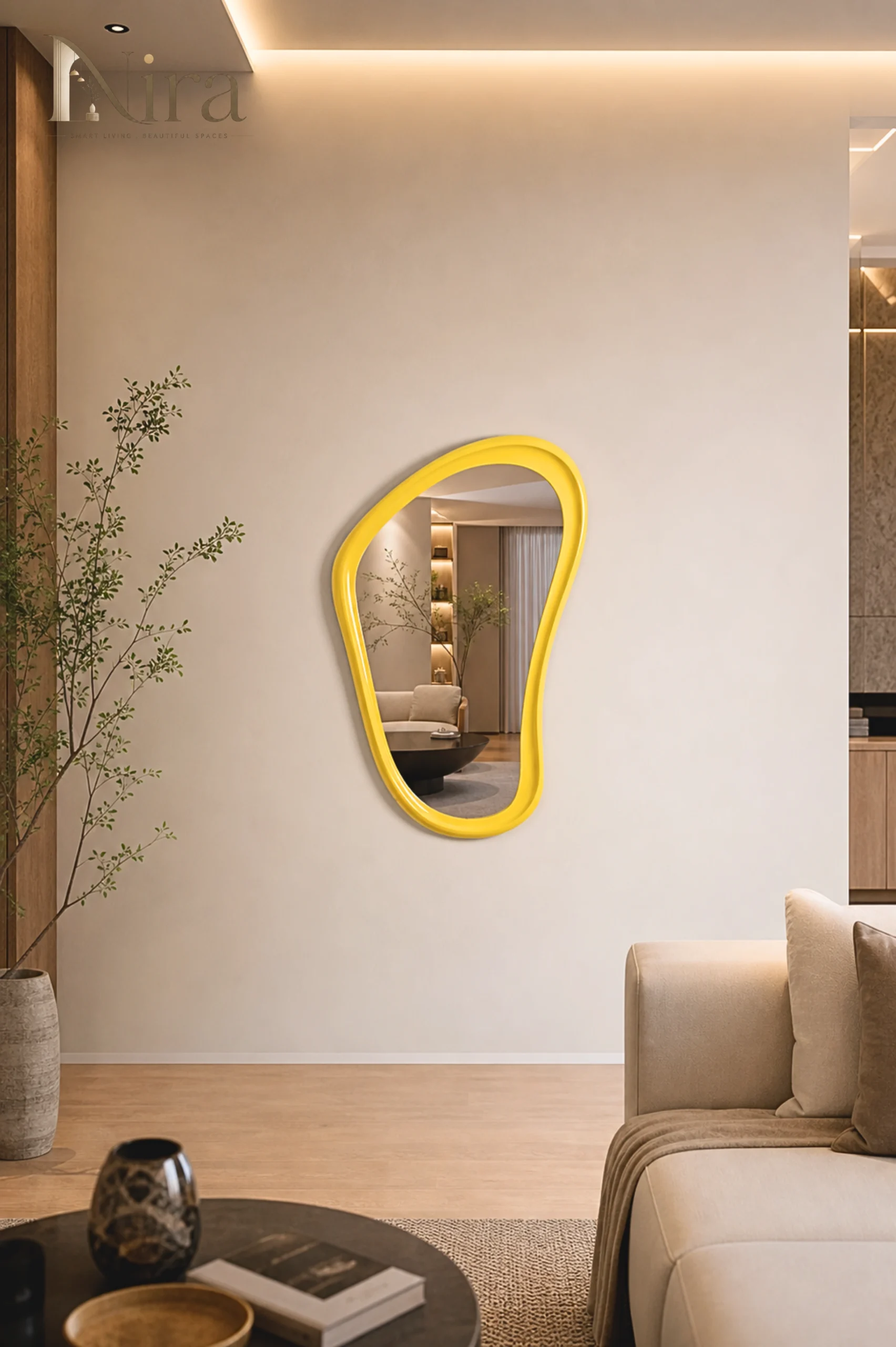 10 Nira Highlight Lemon Yellow frame with flat mirror - الصورة 1
