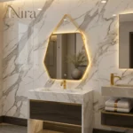 Nira Hexagonal mirror with a frame LED