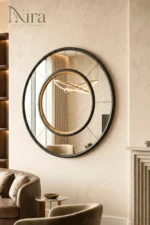 ⁦Nira Antique-style mirror combined with clear Mirror⁩ - الصورة ⁦3⁩