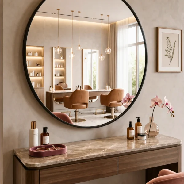 Nira Framed Circular mirrors with LED