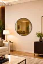 ⁦Nira Framed Circular mirrors with LED⁩ - الصورة ⁦2⁩