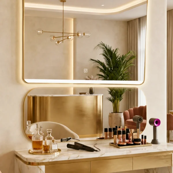 Nira Rectangular mirror with a frame LED