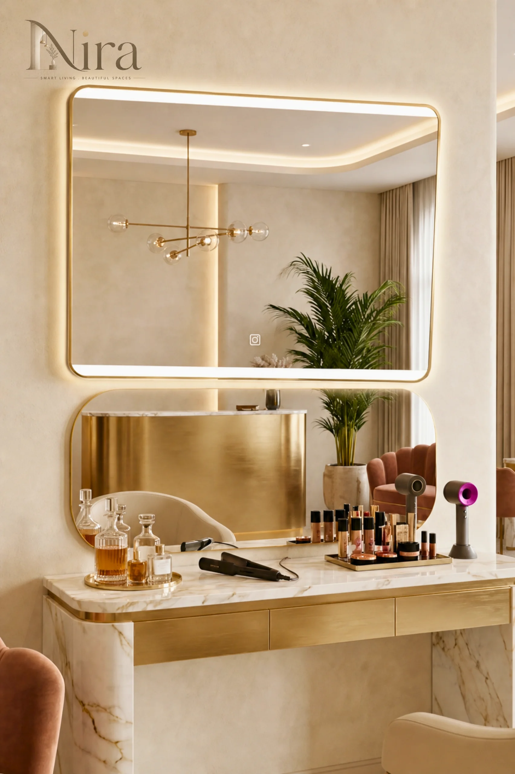 26 Nira Rectangular mirror with a frame LED - الصورة 1