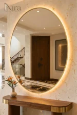 ⁦Nira Oval mirror Frame with LED⁩ - الصورة ⁦2⁩