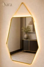 ⁦Nira Hexagonal mirror with a frame LED⁩ - الصورة ⁦3⁩