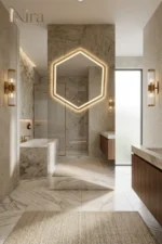 Nira Hexagonal mirror with a frame LED