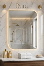 ⁦Nira Vertical Rectangular Mirror LED with Frame⁩ - الصورة ⁦2⁩