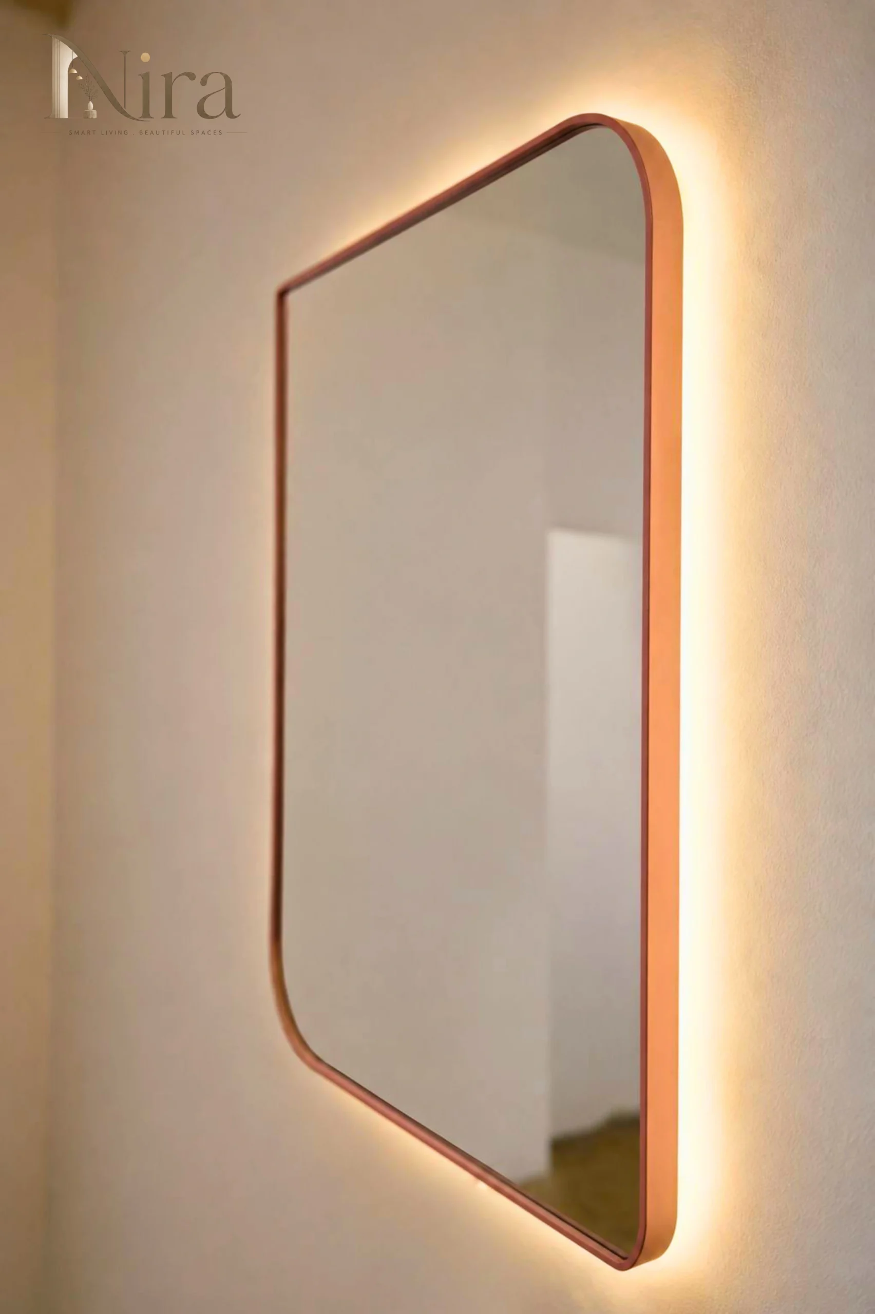 48 Nira Vertical Rectangular Mirror LED with Frame - الصورة 1