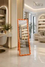 Nira Highlight Orange Frame Mirror with Stand