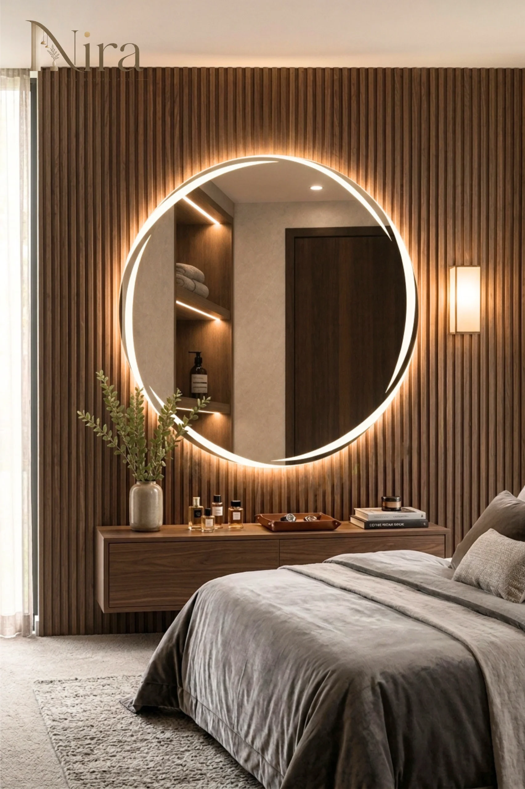 62 Nira Circular Mirror With LED - الصورة 1