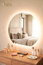 ⁦Nira semi-circular mirror With LED⁩ - الصورة ⁦2⁩