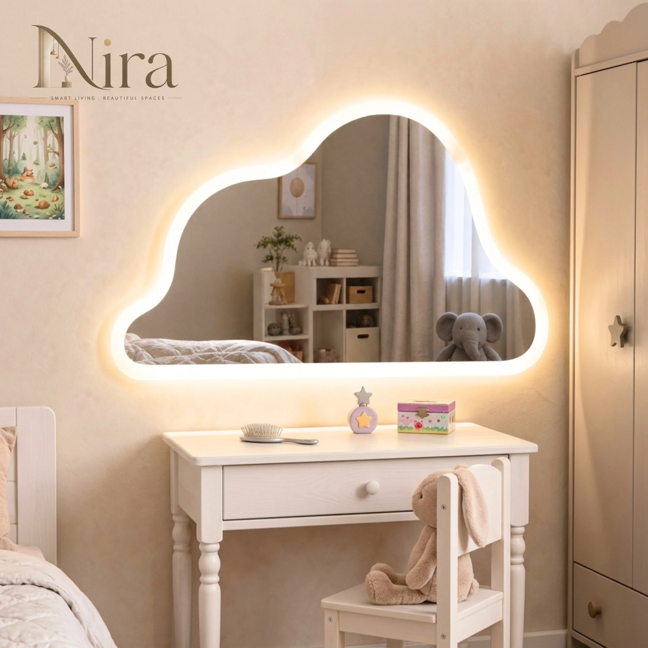 7 (2) Nira Clouds Mirror with LED - الصورة 1