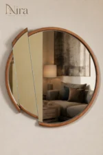 ⁦Nira Highlight Black Walnut Frame – Flat Mirror⁩ - الصورة ⁦2⁩