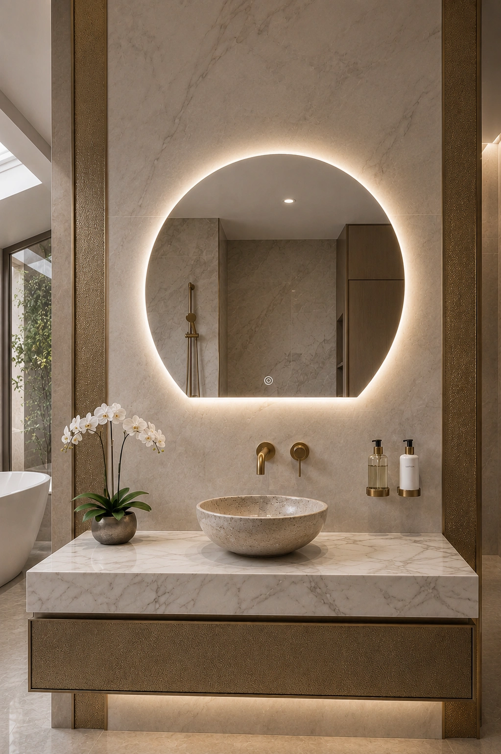 صورة 2 Nira semi-circular mirror With LED - الصورة 1